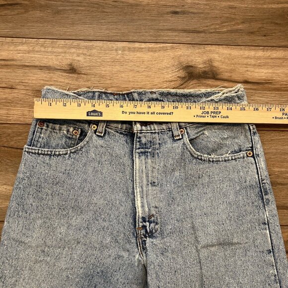 VTG Levis 550 Destroyed Denim Jeans 33x30 Blue Faded USA Made Tapered Grunge - Picture 11 of 12